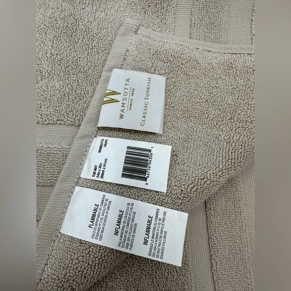 Wamsutta Tub Mat Classic Turkish Color Taupe. 1 pcs NEW Okk